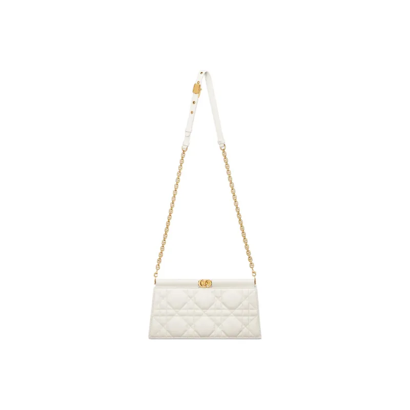 DIOR Caro Sheepskin One Shoulder Crossbody Clutch Regular Women's Milk White-4