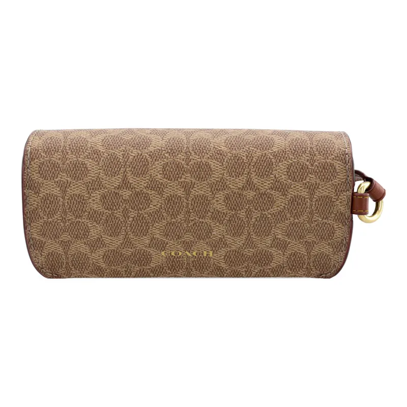 COACH Sunglass Case Genuine Leather Sunglass Case Clutch Regular Unisex Brown Monogram-3