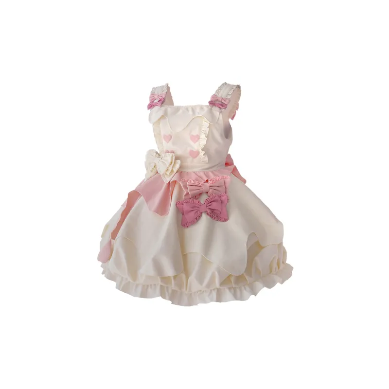 BAOLEGEMAO Long Sleeved Dresses Women's Pink White-3