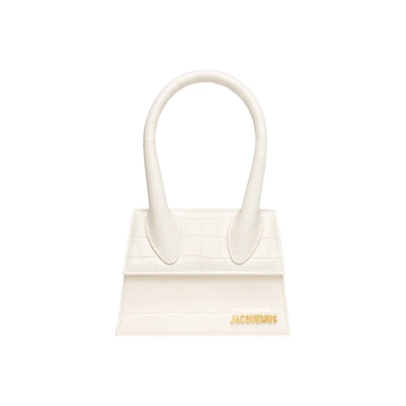 Jacquemus Le Chiquito Crocodile Pattern Cow Leather Shoulder Bag Crossbody Bag Handbag Women's White-0
