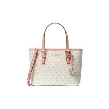 MICHAEL KORS Jet Set Canvas Tote Bag Shopping Bag Handbag Shoulder Bag Crossbody Bag Extra Small Women's White & Pink