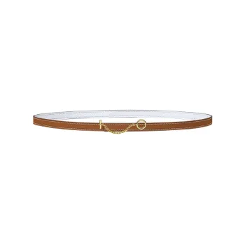 HERMES Iconic Carousel Gold Smooth Buckle Epsom Calfskin Double-Sided Leather Leather Belts Women's Brown Width: 1.3cm
