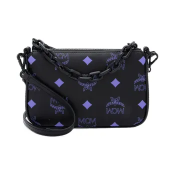 MCM Leather Shoulder Bag, Crossbody Bag, Shoulder Bag Women's Black