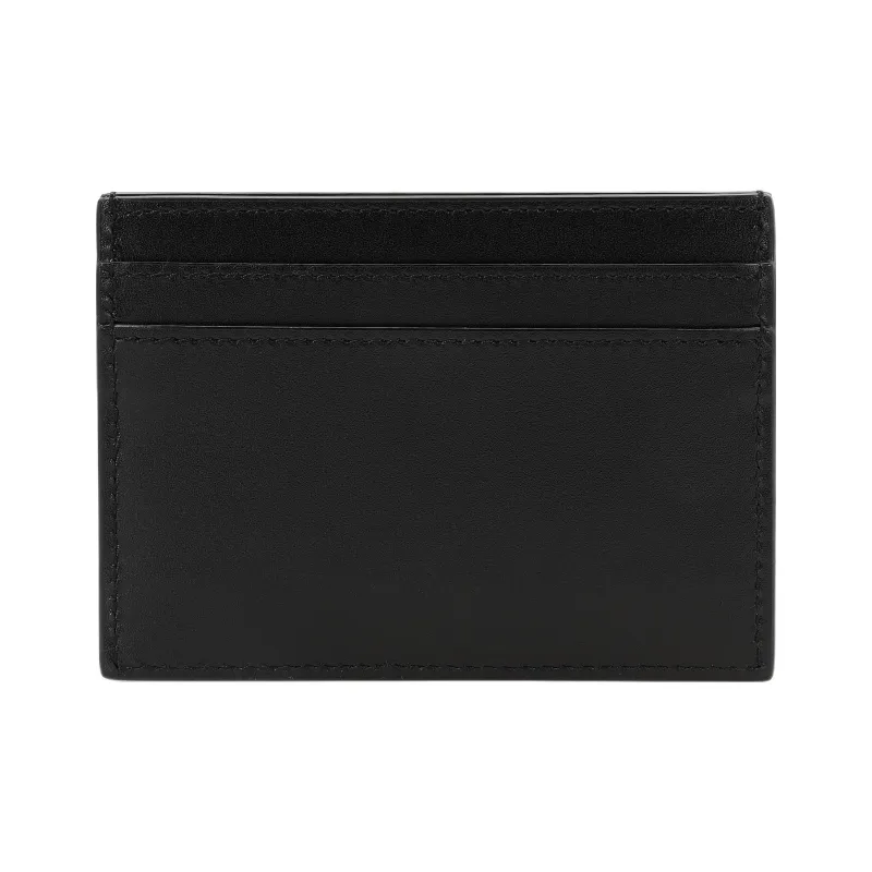 SAINT LAURENT Smooth Finish Cow Leather Card Clip Card Holder Regular Men's Black-3