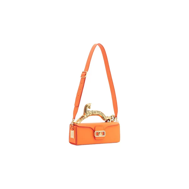Lanvin Pencil Cow Leather Shoulder Bag Crossbody Bag Handbag Women's Bright Orange-1