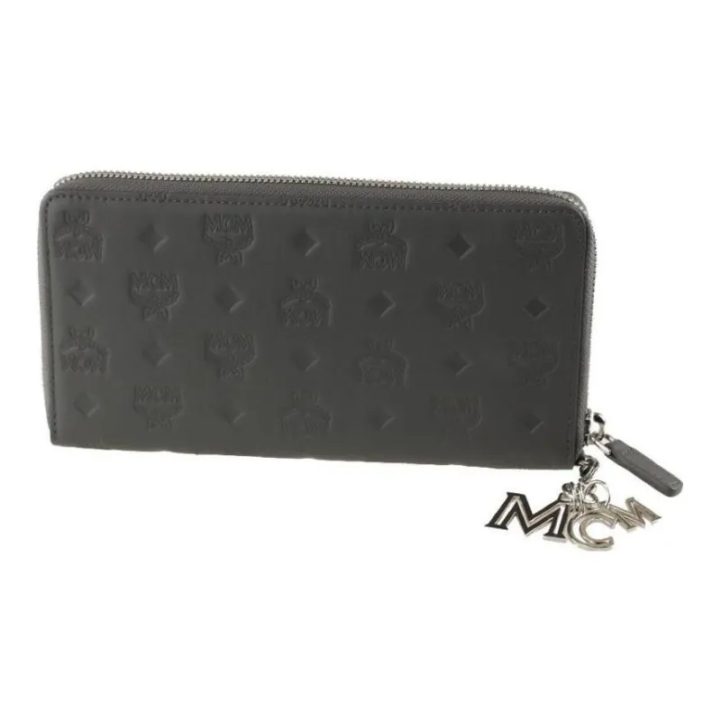 MCM Zip Around Wallet Visetos Charm Large Black-0