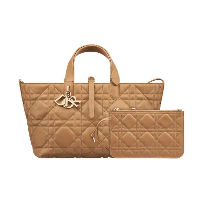DIOR Cow Leather Native Handbag Medium Size Women's Bronze-3