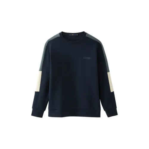 HLA Sweatshirts Men Navy Blue With 91% Metal Plating