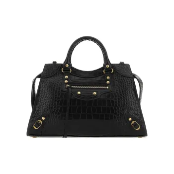 Balenciaga Calfskin Combined With Lambskin Tote Bag Shopping Bag Handbag Women's Black