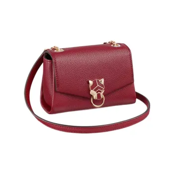 CARTIER PANTHÈRE Calfskin Shoulder Bag Crossbody Bag Extra Small Women's Burgundy