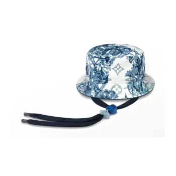 LOUIS VUITTON 100% Cotton Bucket Hats Unisex Blue White
