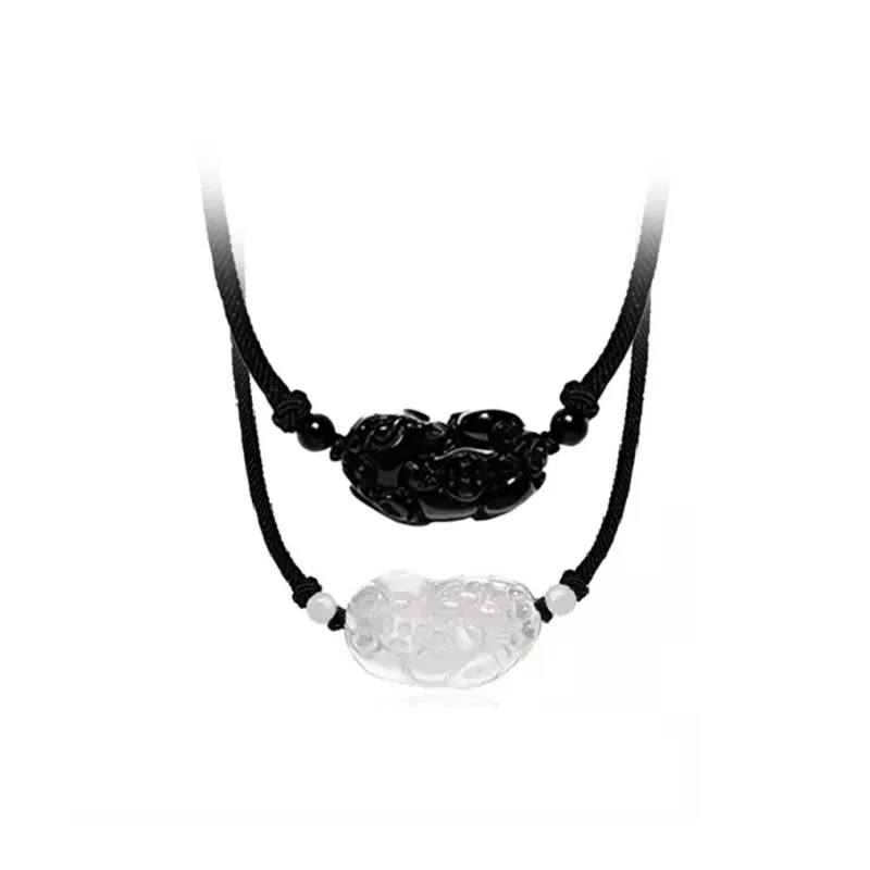 Qing Yi Obsidian Necklaces Unisex-10