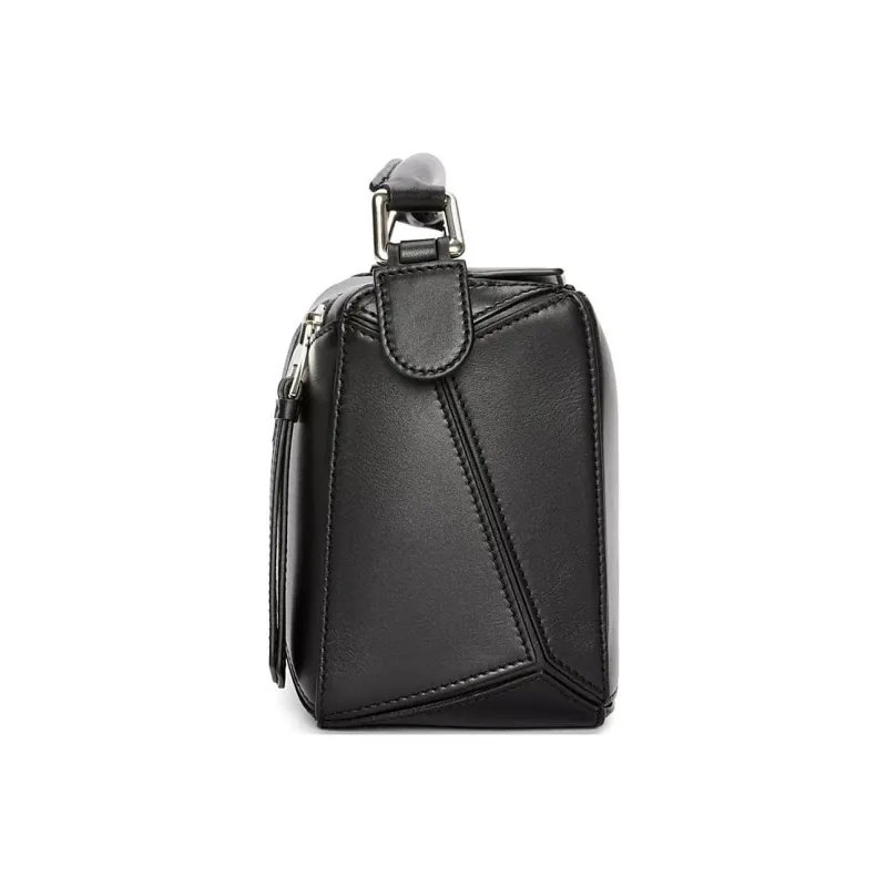 LOEWE Puzzle Cow Leather Shoulder Bag, Crossbody Bag, Handbag Trumpets Women's Black-3