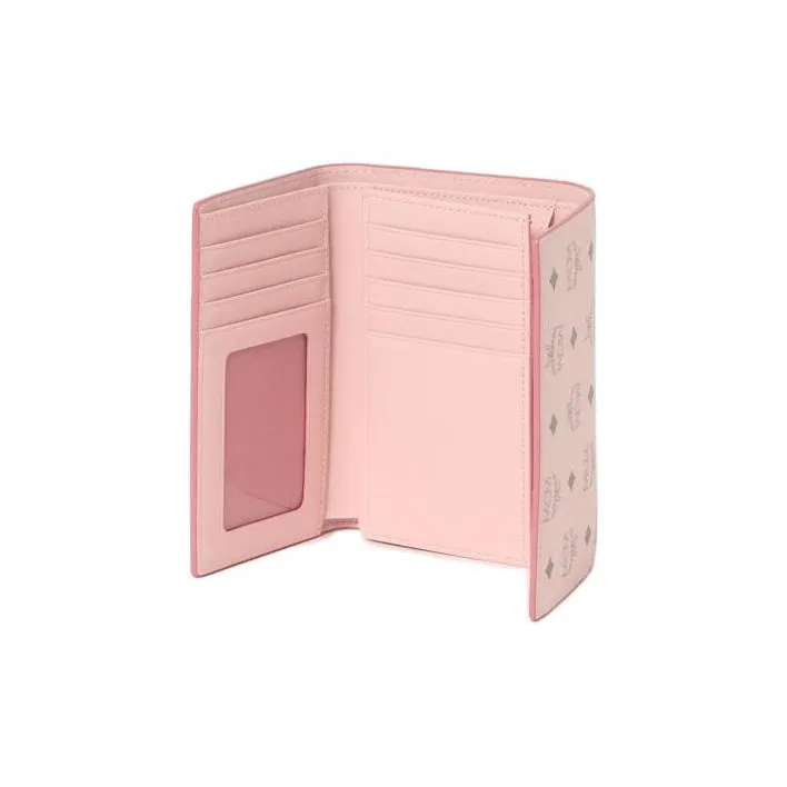 MCM Trifold Wallet Medium Visetos Powder Pink-3