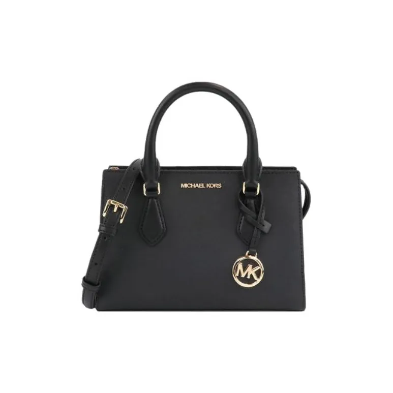 MICHAEL KORS Leather Tote Bag, Shopping Bag, Crossbody Bag, Shoulder Bag Trumpets Women's Black-0