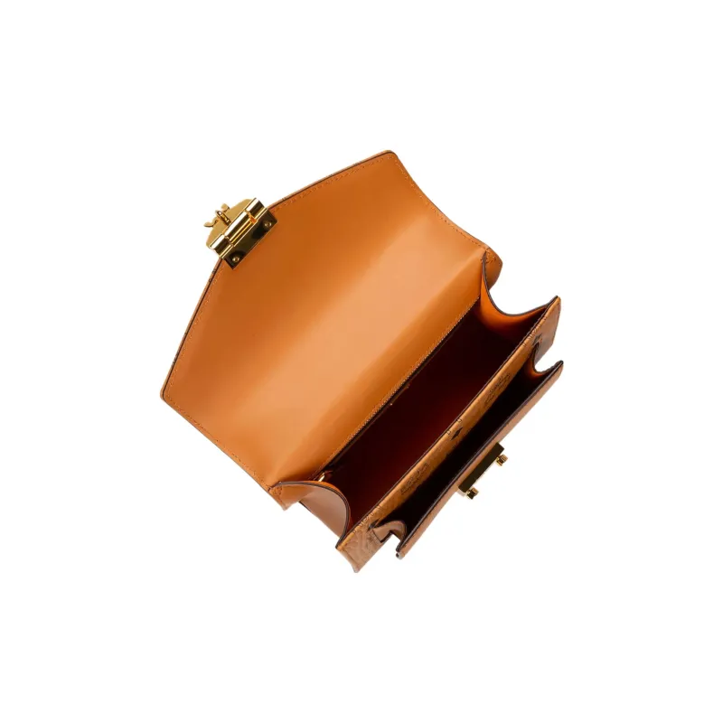 MCM Coated Canvas Handbag Women's Brown Cognac-4
