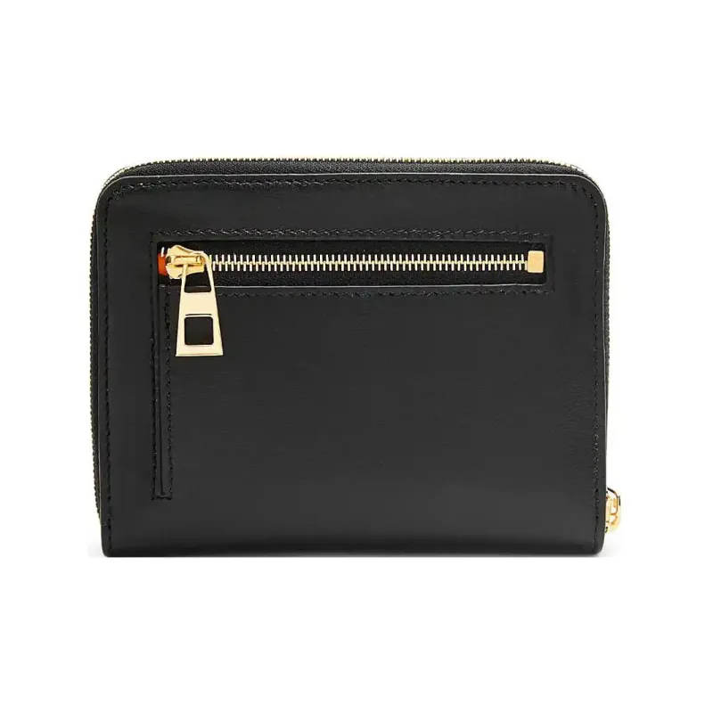 LOEWE Nappa Cow Leather Wallet Women's Black/Bright Orange-1
