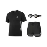 Black Swimming Shorts+Swimsuit+Swim Goggles