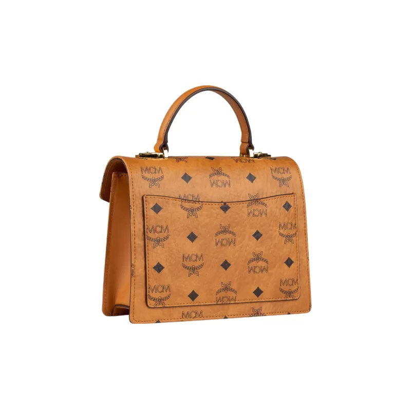 MCM Coated Canvas Handbag Women's Brown Cognac-2