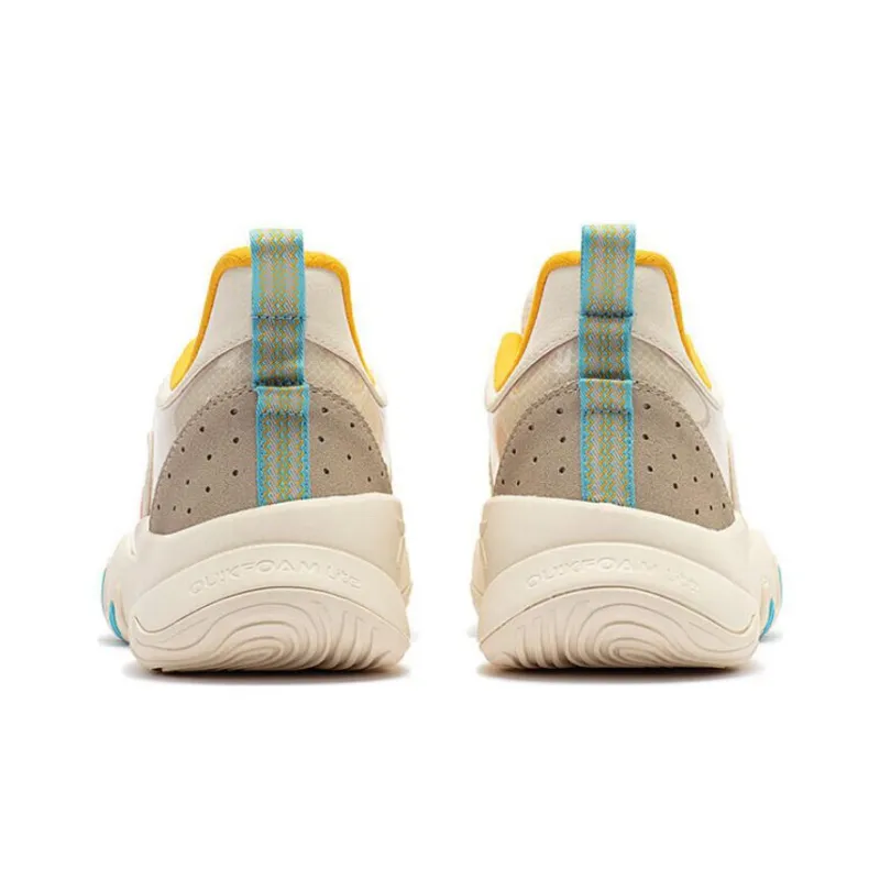 361° LAVA Series LAVA Durable Cushioning Low Top Basketball Shoes Men's Beige Yellow-3
