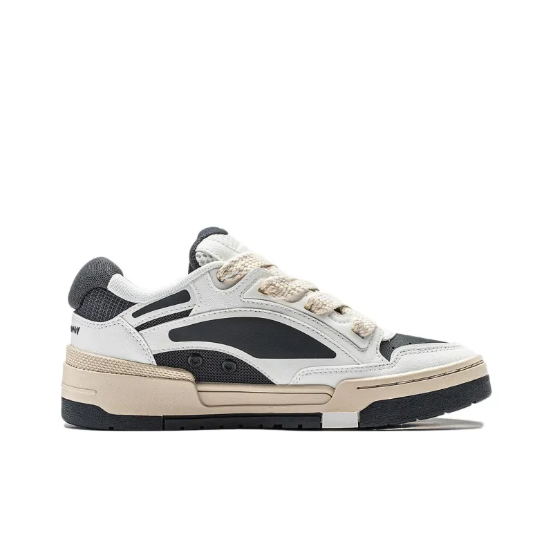 LiNing Journey V2 Slip Resistant, Abrasion Resistant, Lightweight Low Top Skateboard Shoes Men's White Black-1