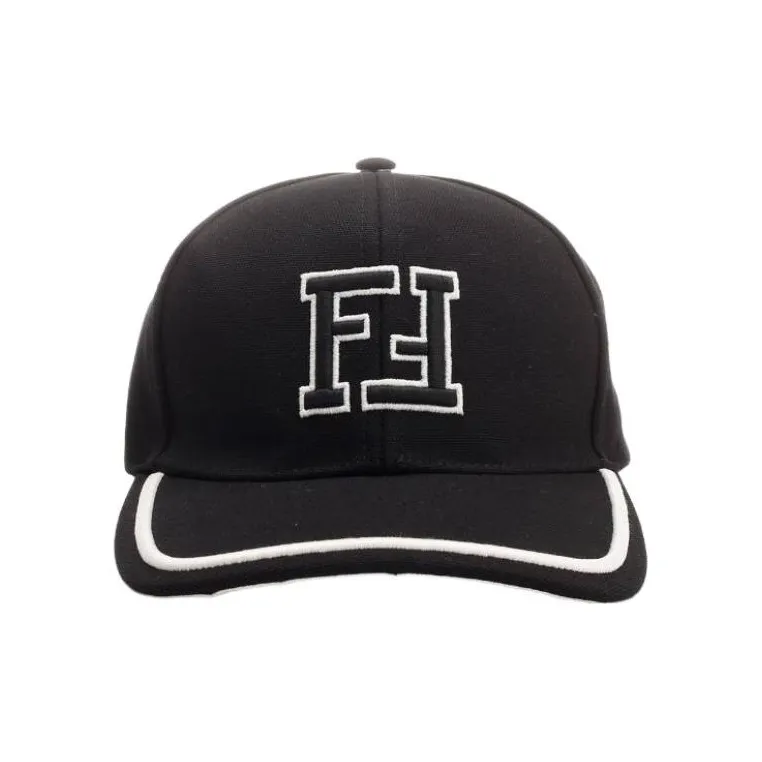 FENDI FF logo Embroidery Cotton Baseball Cap-1