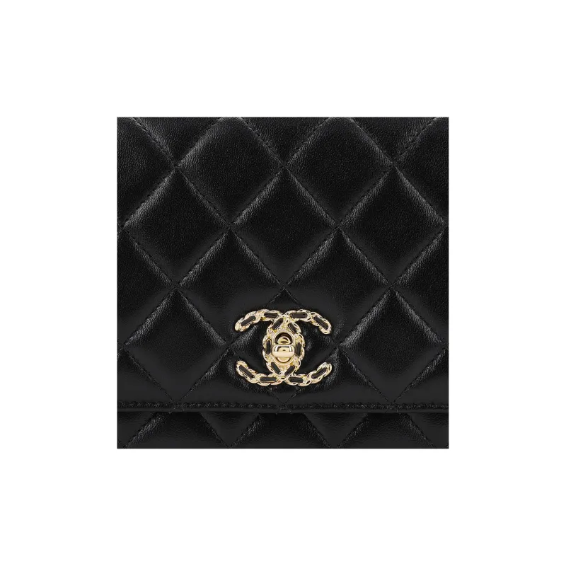 CHANEL Trendy Cc Sheepskin Small Square Bag, Flap Bag, Shoulder Bag, Crossbody Bag Regular Women's Black-4