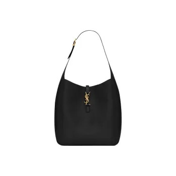 SAINT LAURENT LE5A7 Cow Leather Hobo Bag Handbag Shoulder Bag Women's Black