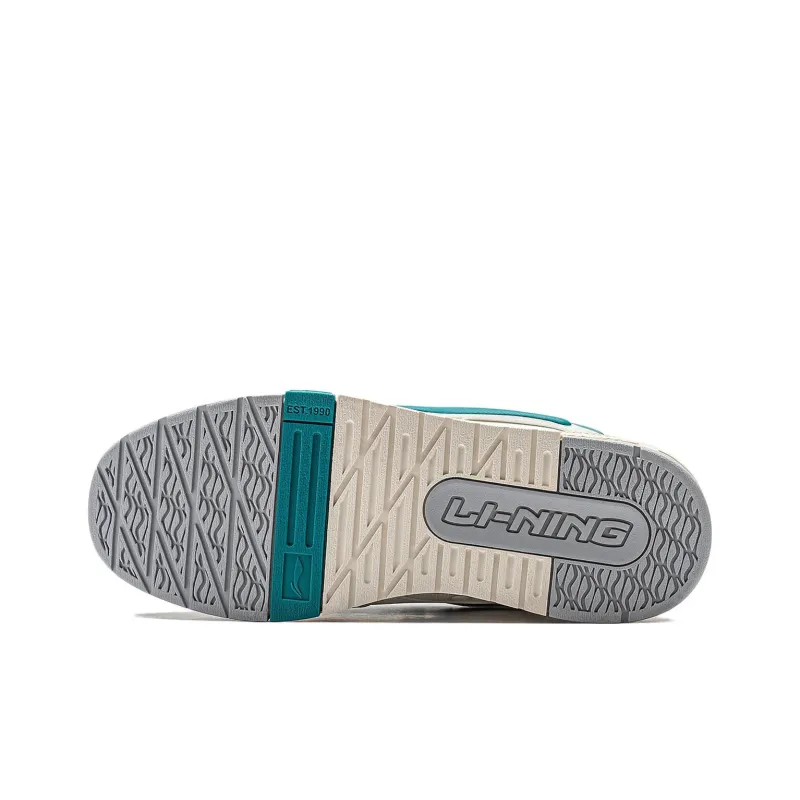 LiNing Journey V2 Anti Slip And Wear Resistant Lightweight Low Top Skateboard Shoes Men's White Turquoise-5