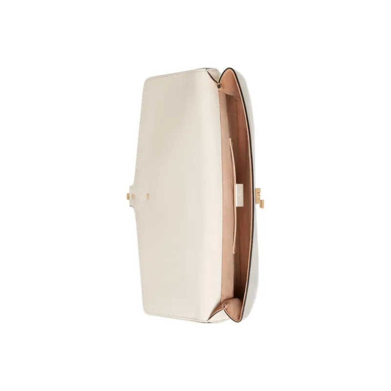 GUCCI Sylvie Leather Clutch Regular Women's White-4