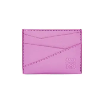 LOEWE Puzzle Cow Leather Card Holder Men's Rock Rose
