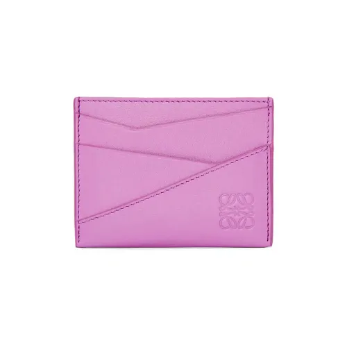 LOEWE Puzzle Cow Leather Card Holder Men's Rock Rose