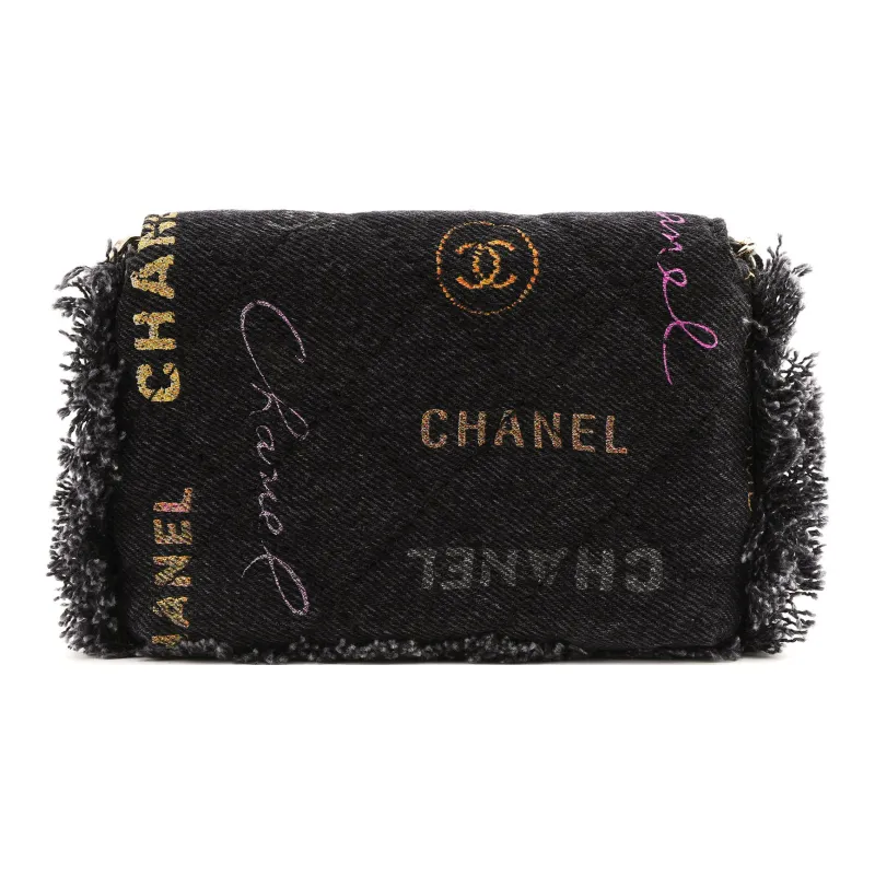 CHANEL Denim Flap Bag, Shoulder Bag, Crossbody Bag Women's Black-2