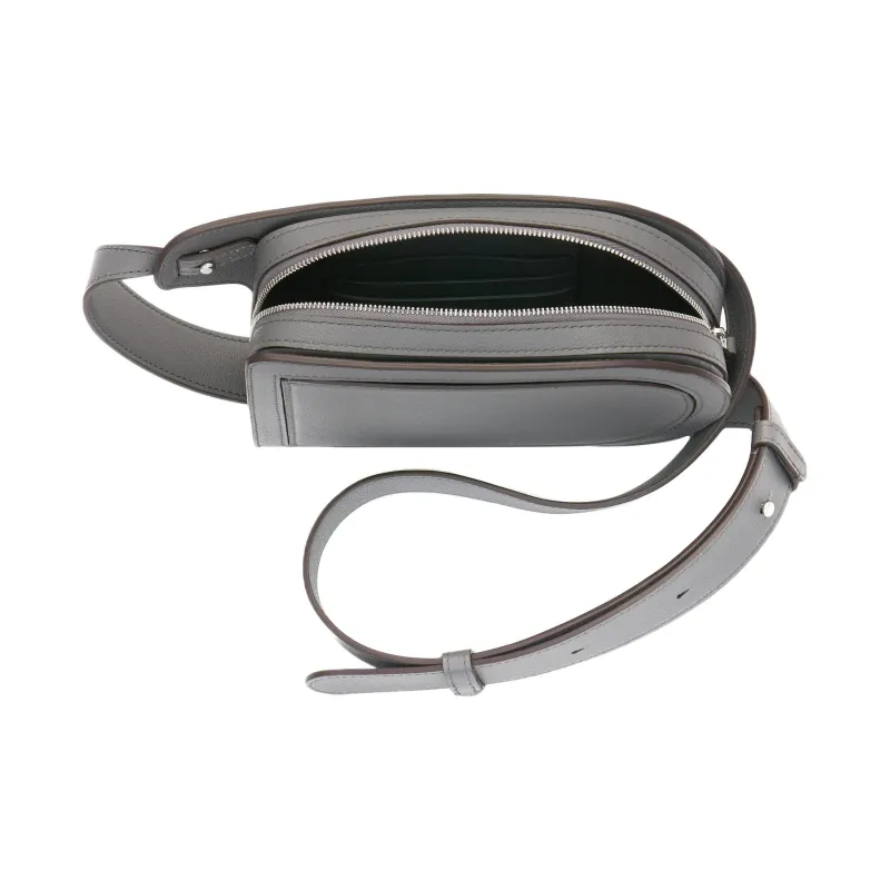 Delvau Pin Textured Calfskin Shoulder Bag Crossbody Bag Regular Unisex Gray-3