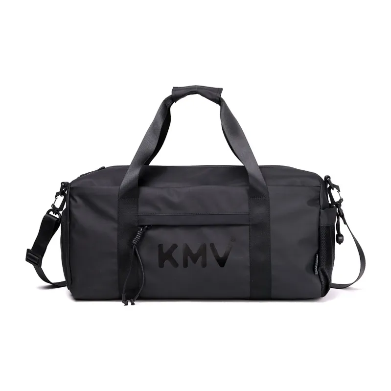 KMV Polyester Gym Bag Large Size Unisex Shiny Black-1