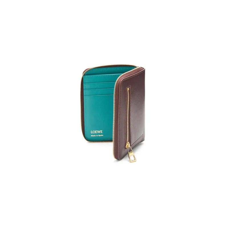 LOEWE Bright Nappa Cow Leather Wallet Women's Burgundy/Emeralds-2