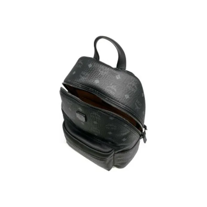MCM Coated Canvas Backpack Trumpets Unisex Black-3