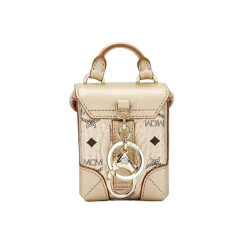 MCM Leather French Fries Bag, Shoulder Bag, Crossbody Bag Mini Women's Gold