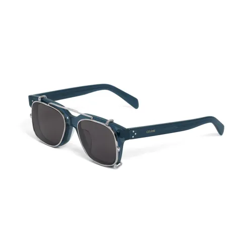 CELINE Metal Irregular Shape Sunglasses Men's Blue