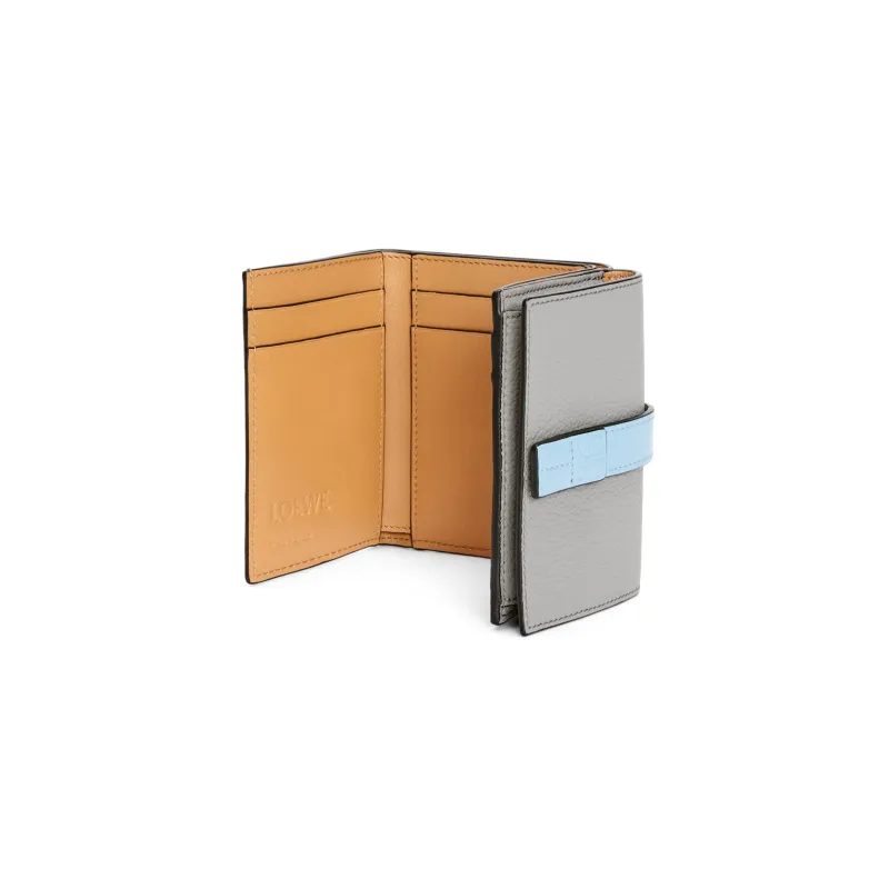 LOEWE Soft Grained Calfskin Card Holder Wallet Women's Gray/Blue-2