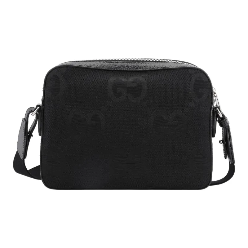 GUCCI Canvas With Leather Canvas Bag Messenger Bag Shoulder Bag Crossbody Bag Men's Black-2