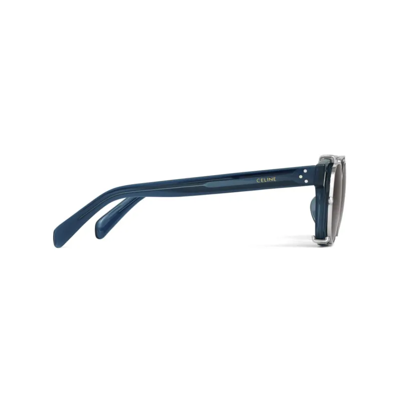 CELINE Metal Irregular Shape Sunglasses Men's Blue-2