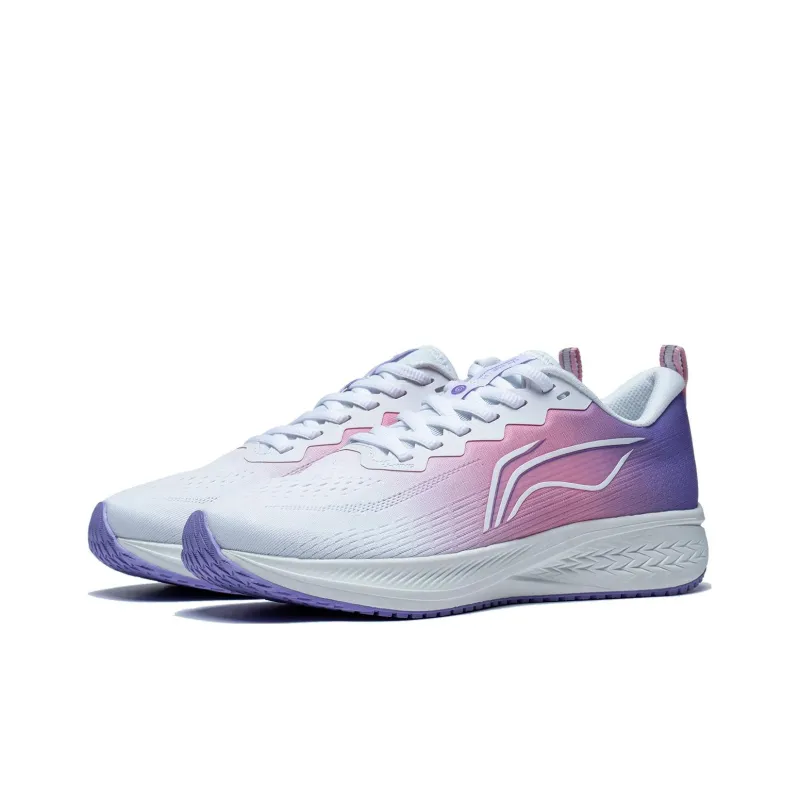 LiNing Red Hare 6 Cushioning Breathable Rebound Low Top Running Shoes Women's White Pink Purple-2