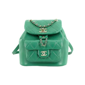 CHANEL 22A Early Fall Duma Sheepskin Backpack Women's Green
