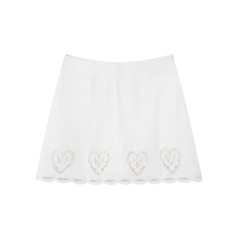Ouyang Casual Short Skirts Women's White-1