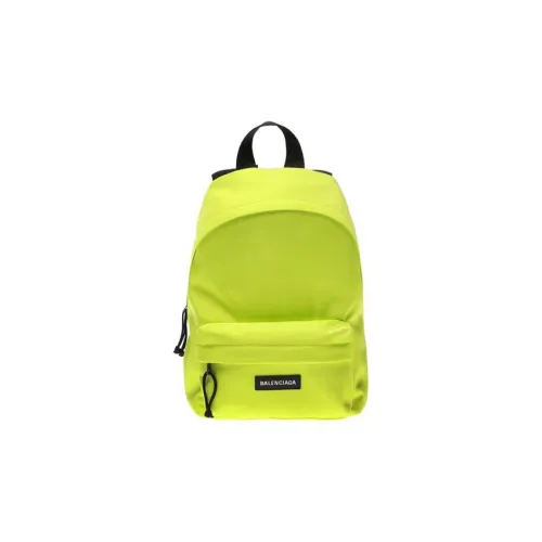 Balenciaga Canvas Backpack Unisex Neon Yellow
