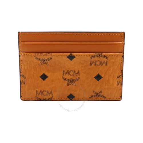 MCM Card Case Visetos Mini Cognac