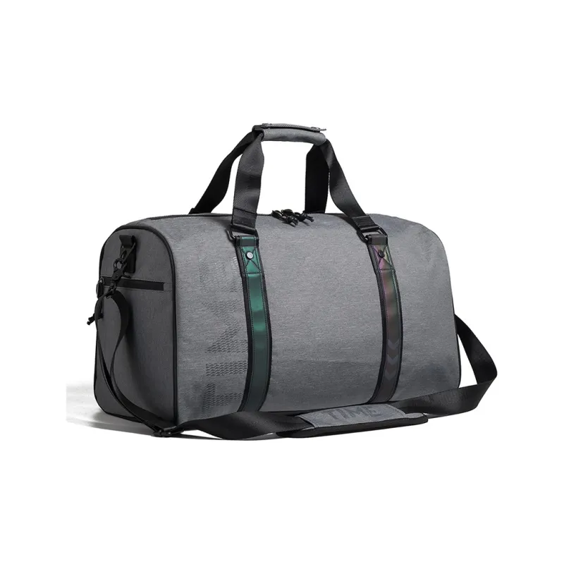 LOVERPUSS Polyester One Shoulder Gym Bag Large Size Unisex Gray Cool Black-2