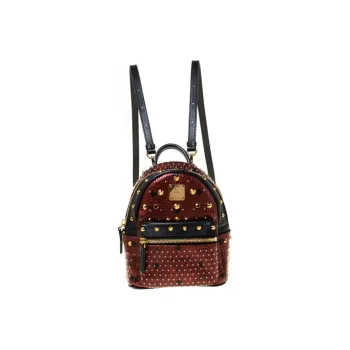 MCM Leather Backpack Women's Red