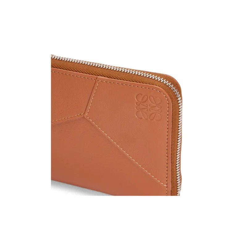 LOEWE Puzzle Calfskin Wallet Women's Tan-4